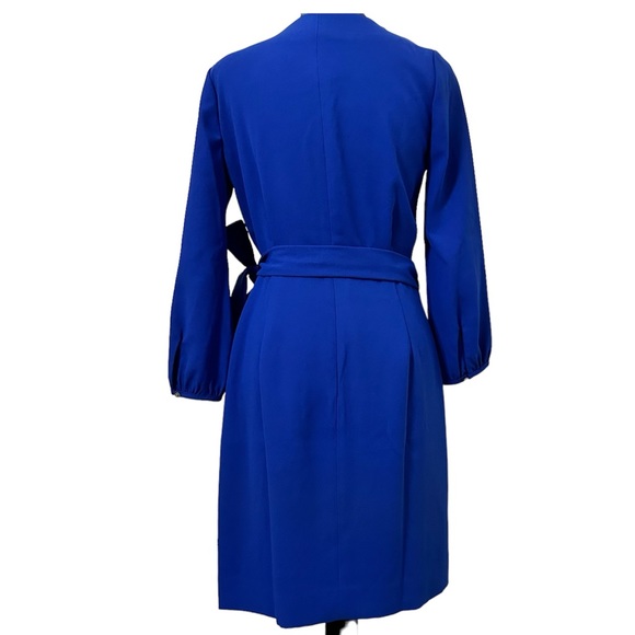 🆕JCrew Long Sleeve Wrap Dress in 365 Crepe Royal Blue Size 0 - Picture 3 of 16